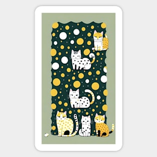 Feline Dotscape: Whiskered Wonders Sticker